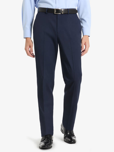 Chaps Flat Front Men's Navy Solid Classic Fit Tailored Suit Separate Pant, Sizes 30x30-38x32