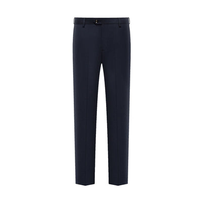Mens Dress Pants Business Casual Classic Fit Suit Pants Solid Color Chino Trousers with Pockets, Blue, M